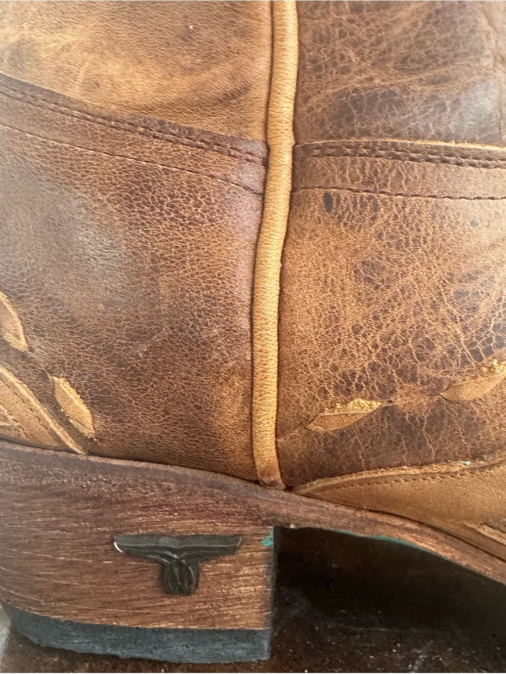 Lane Leopard Cutout Leather Cowboy Boots Brown Size 8 - Picture 13 of 13